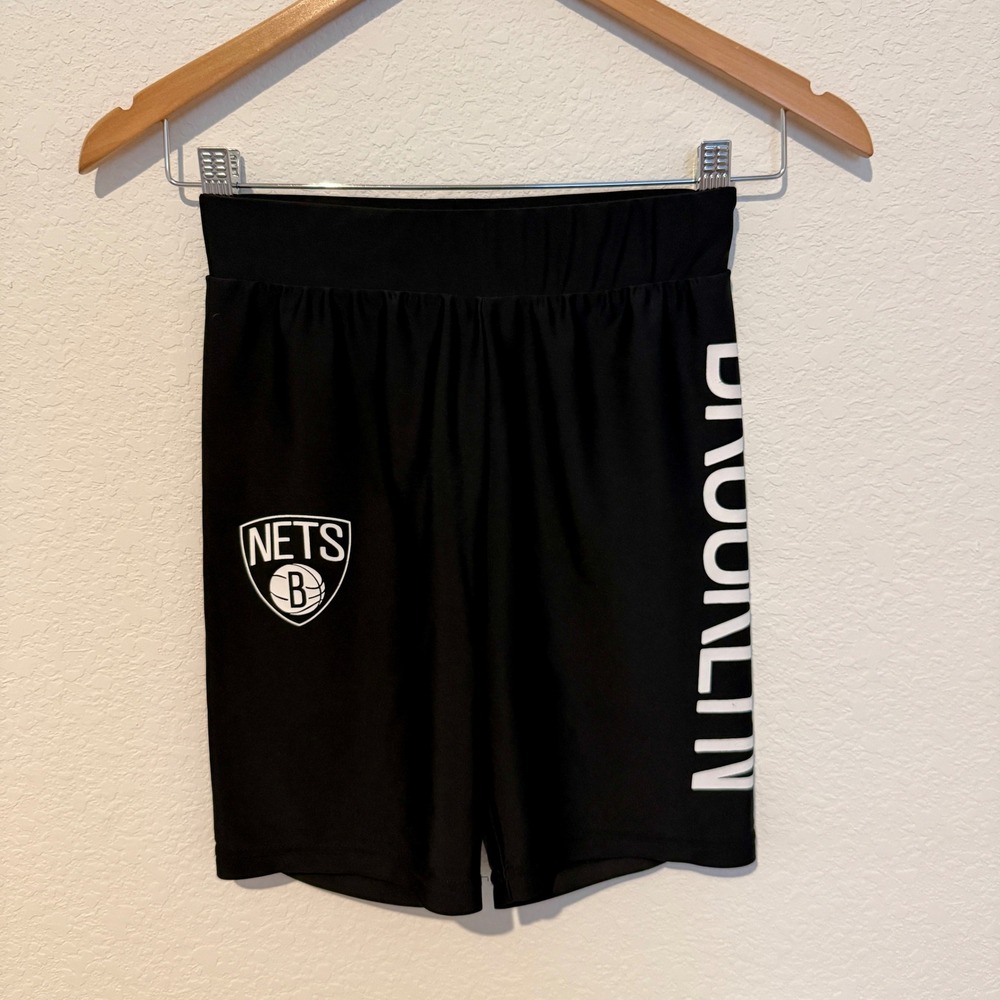 Ultra Game NBA Brooklyn Nets Shorts Womens XS Black Biker Athletic
